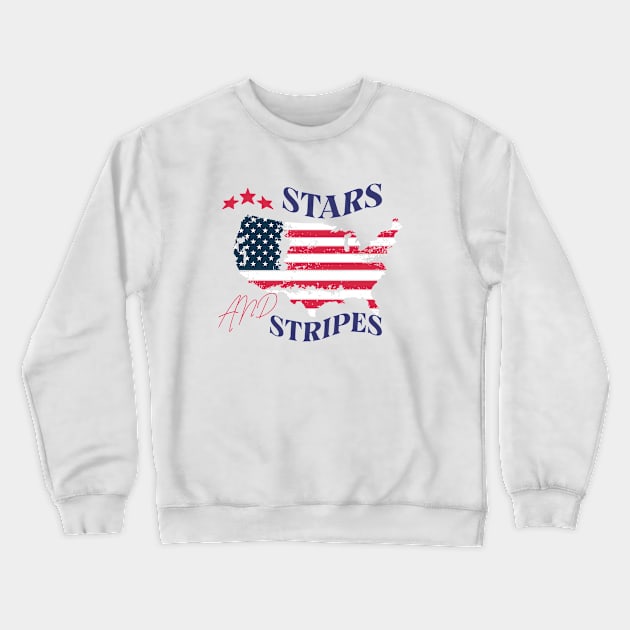 Stars and Stripes Crewneck Sweatshirt by Everyday Apparel